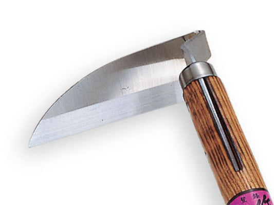 Nisaku Stainless Steel Long-Neck Sickle, Burnt-Finish Wood Handle No.922