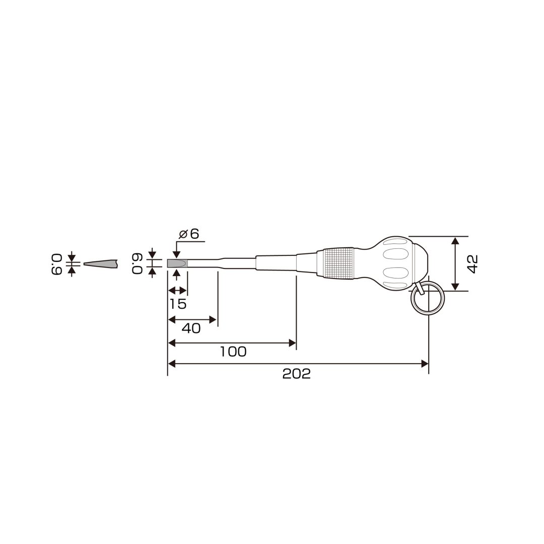 Anex Anti-Drop Slim Insulated Screwdriver -6x100 1785