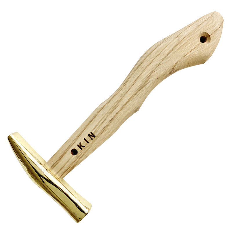 Marukin Sheet Metal Hammer, Stainless Burikiya 21mm, Wave-Curve, Gold, 250mm Short