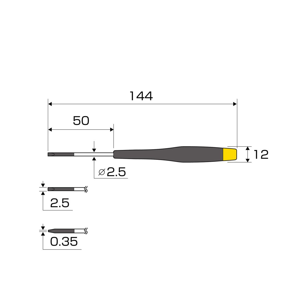 Anex ESD Precision Screwdriver -2.5x50 3450-ESD