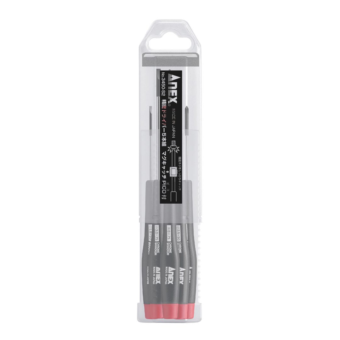 Anex Precision Screwdriver Set 5-piece with Magnetic Catch 3450-S2
