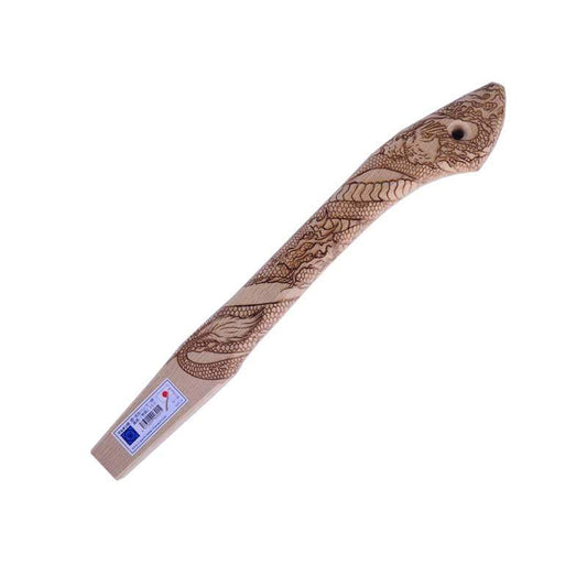 Marukin Oak Kariwaku Hammer Handle, Straight, Coiled Dragon, 350mm, Eye 14x26mm