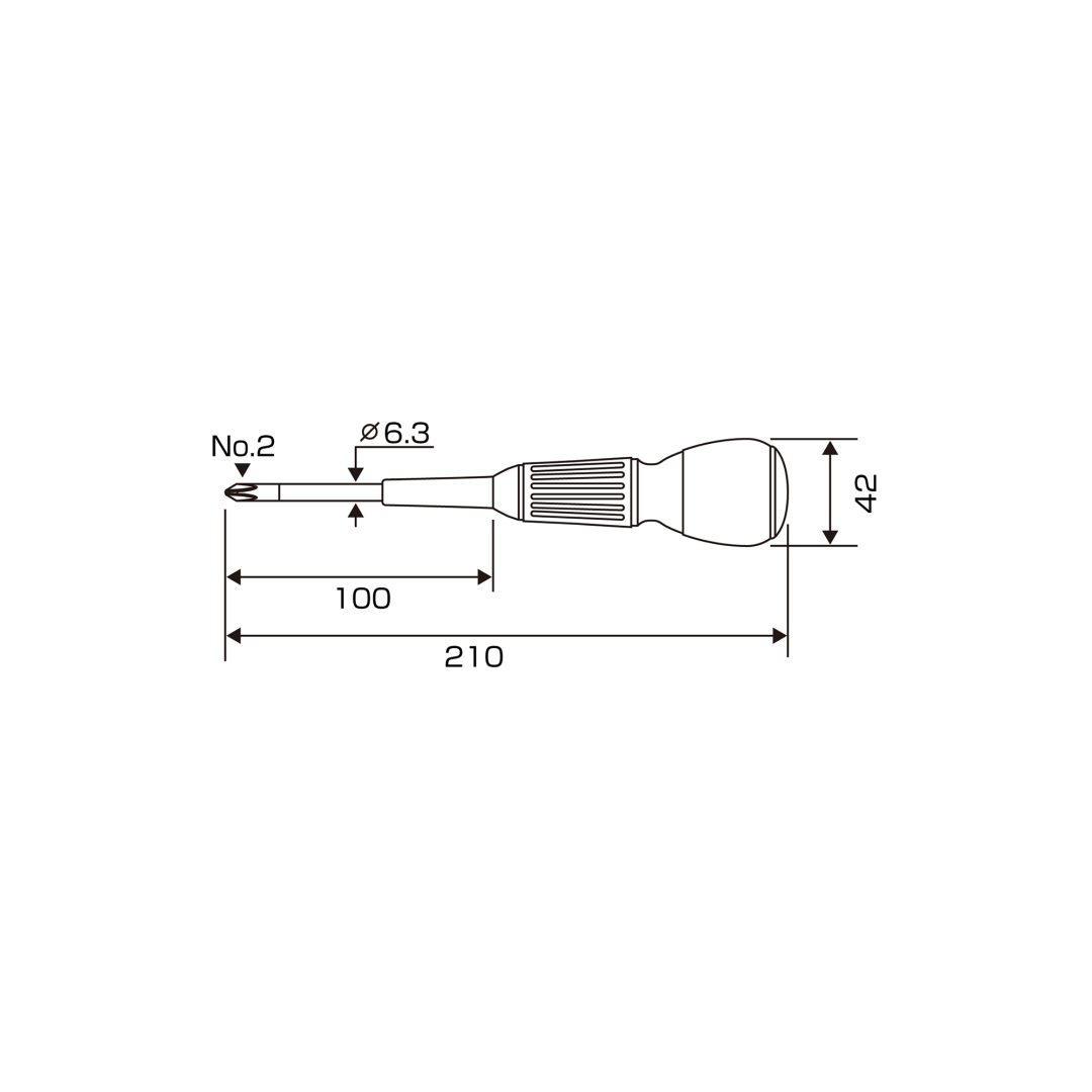 Anex Cushion Power Screwdriver Electrician Type +2x100 3700