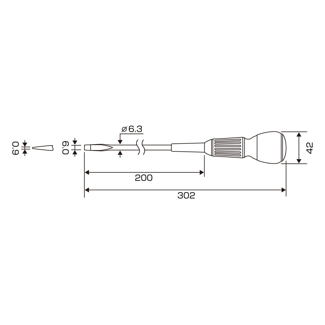 Anex Cushion Power Screwdriver Electrician Type -6x200 3700