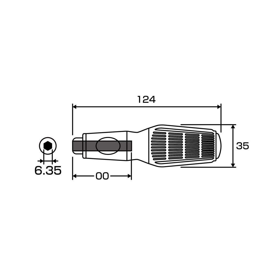 Anex Soft Grip Interchangeable ScrewdriverHandle 3970-H