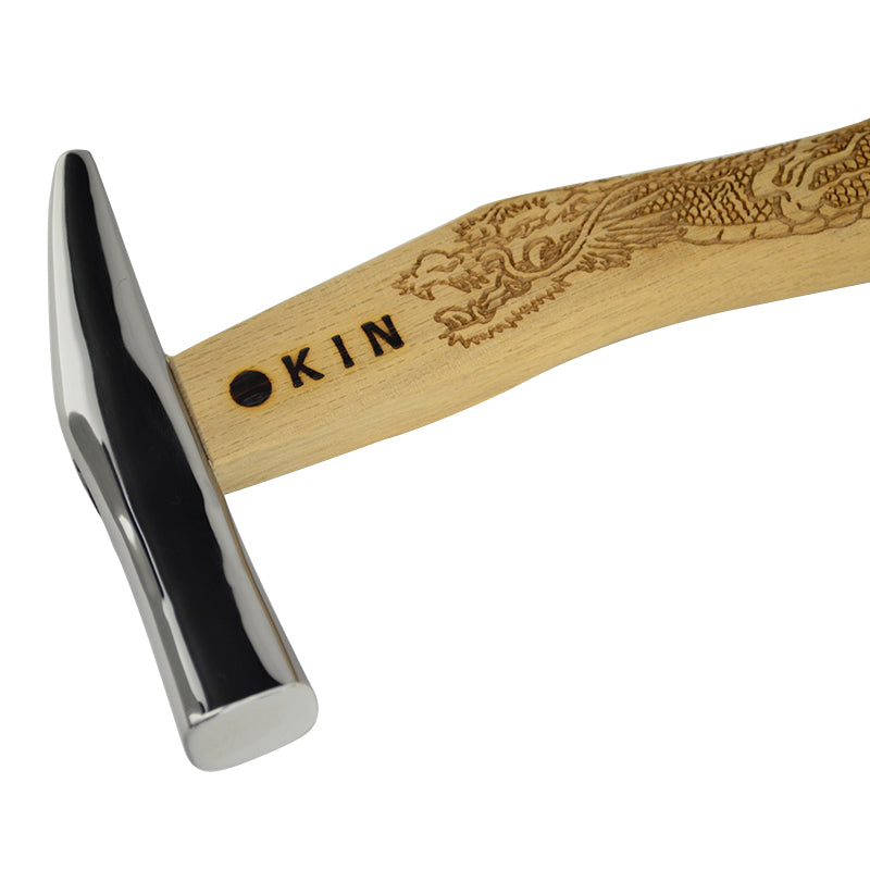 Marukin Sheet Metal Hammer, Stainless Burikiya 21mm, Wave-Curve, Rising Dragon, 350mm