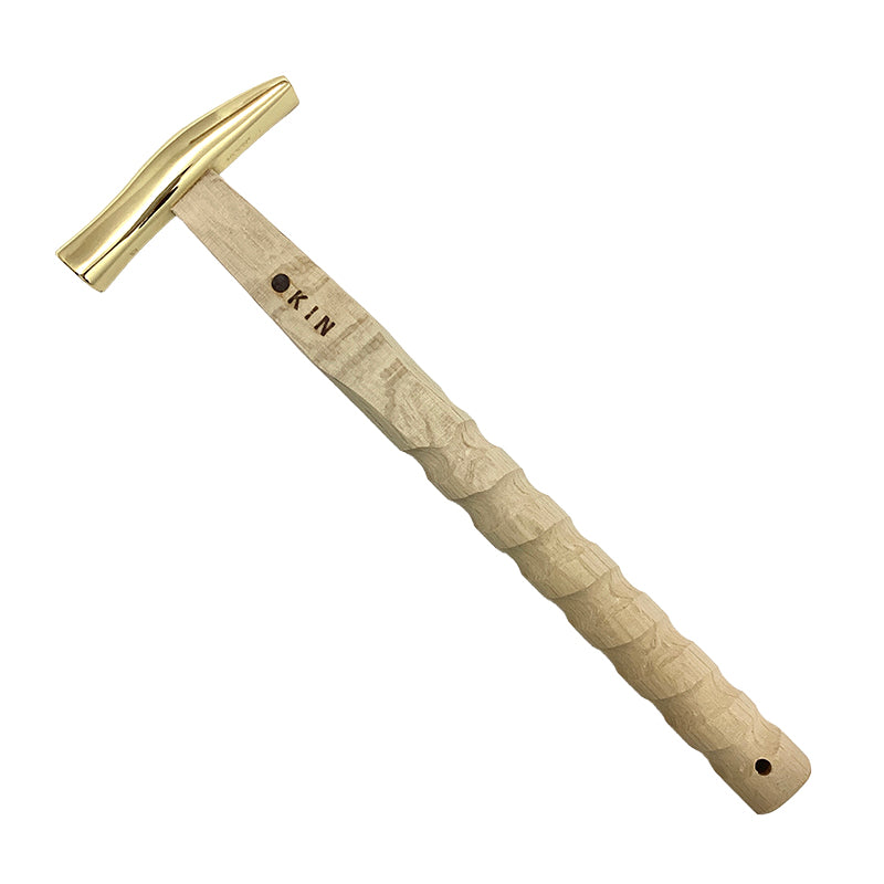 Marukin Sheet Metal Hammer, Stainless Burikiya 21mm, Spiral, Gold, 350mm