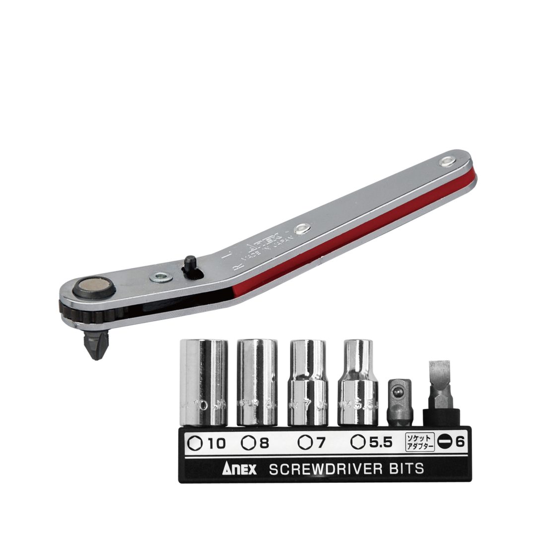 Anex Up-Head Type Offset Ratchet Screwdriver Socket Set 427S