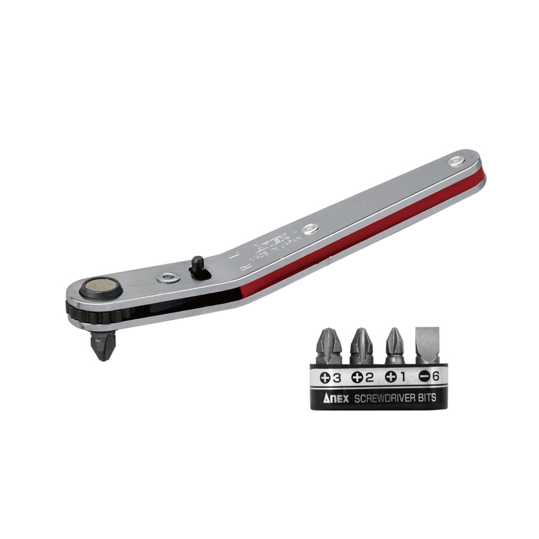 Anex Up-Head Type Offset Ratchet Screwdriver 5-piece 428