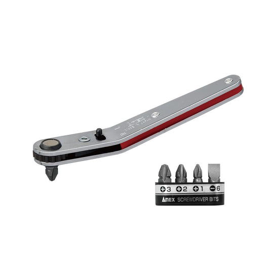 Anex Up-Head Type Offset Ratchet Screwdriver 5-piece 428