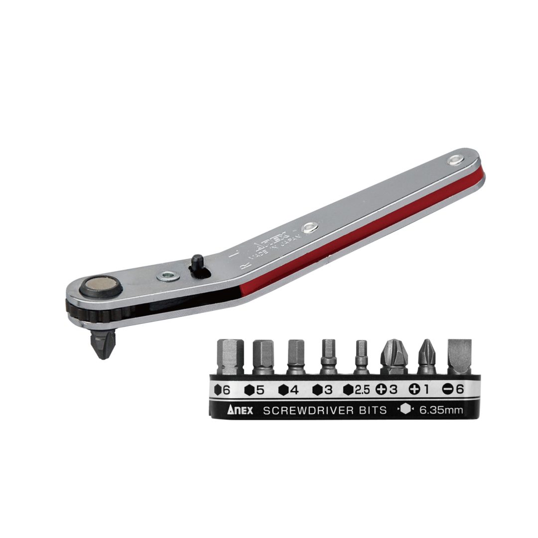 Anex Up-Head Type Offset Ratchet Screwdriver 9-piece 429