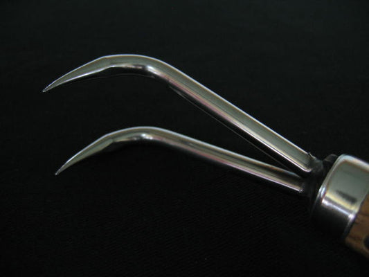 Nisaku Stainless Steel Root Rake, 2 Prong No.956