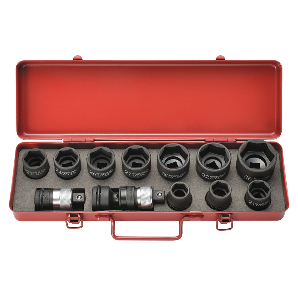TOP Kogyo Impact Socket and One-Touch Adapter Set 12.7mm Drive 12pcs PT-1736PUS