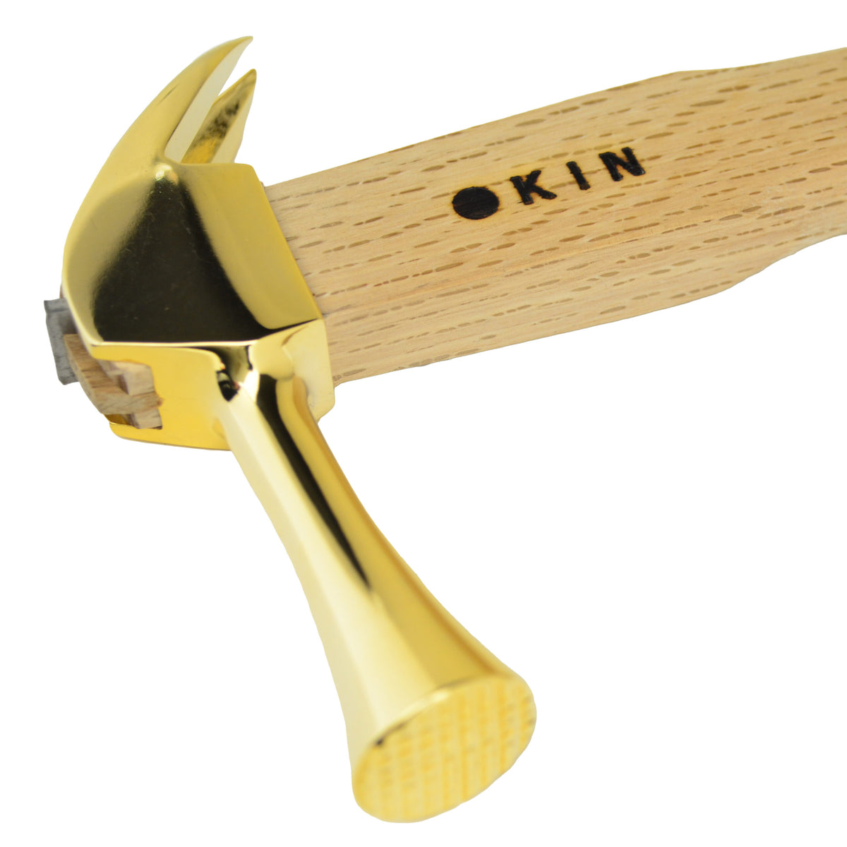 Marukin Kariwaku Hammer, Gold, Milled Face, Small Head, Straight, 350mm