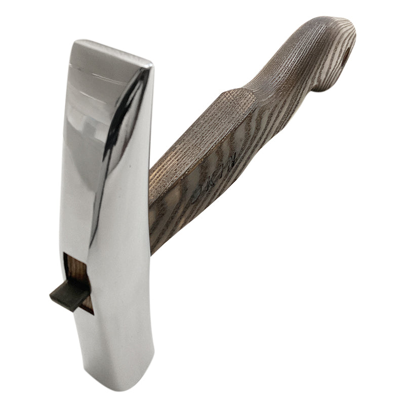 Marukin Sheet Metal Hammer, Stainless Burikiya 21mm, Burnt Finish, Wave-Curve, 250mm Short