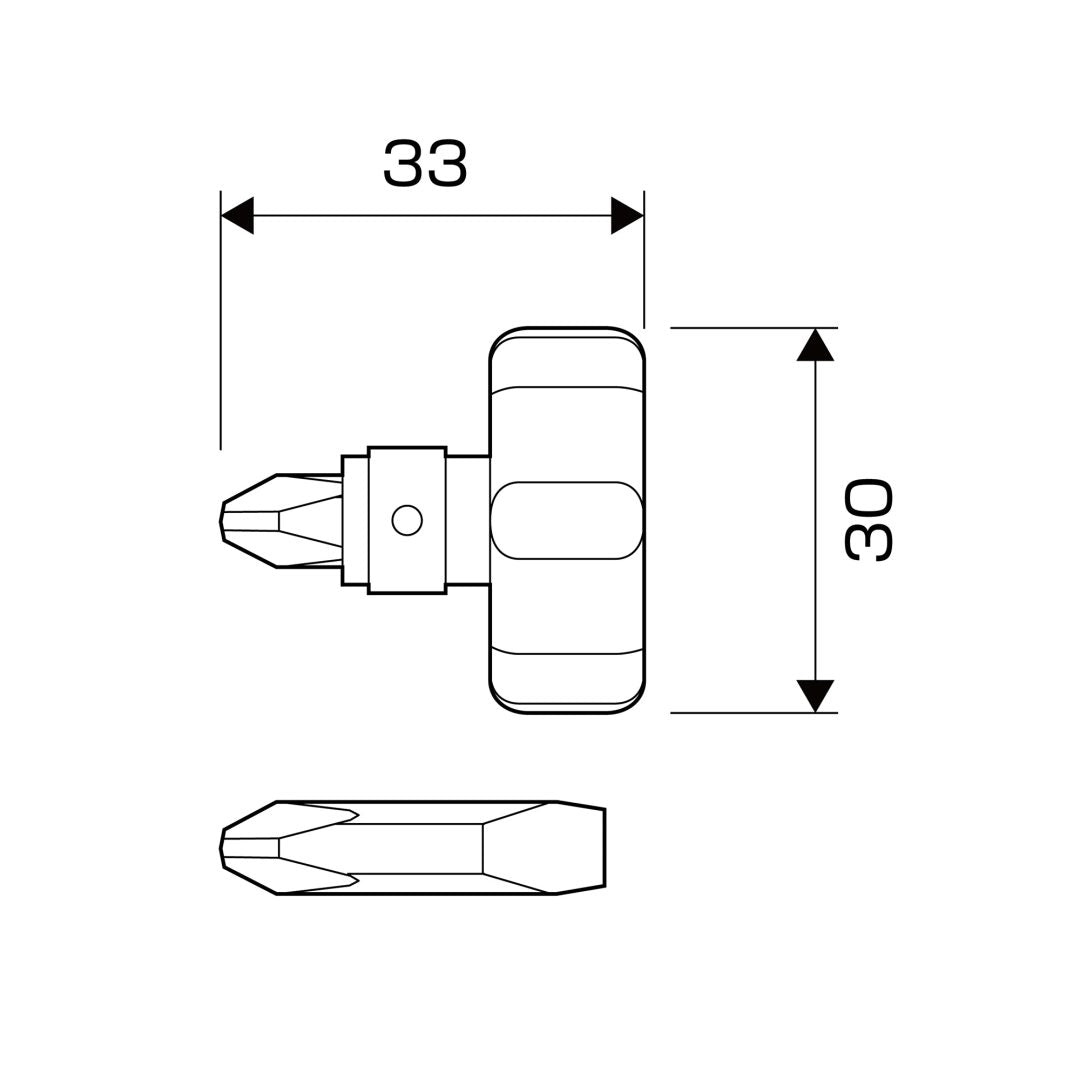 Anex Stubby Ultra-Short Screwdriver 60
