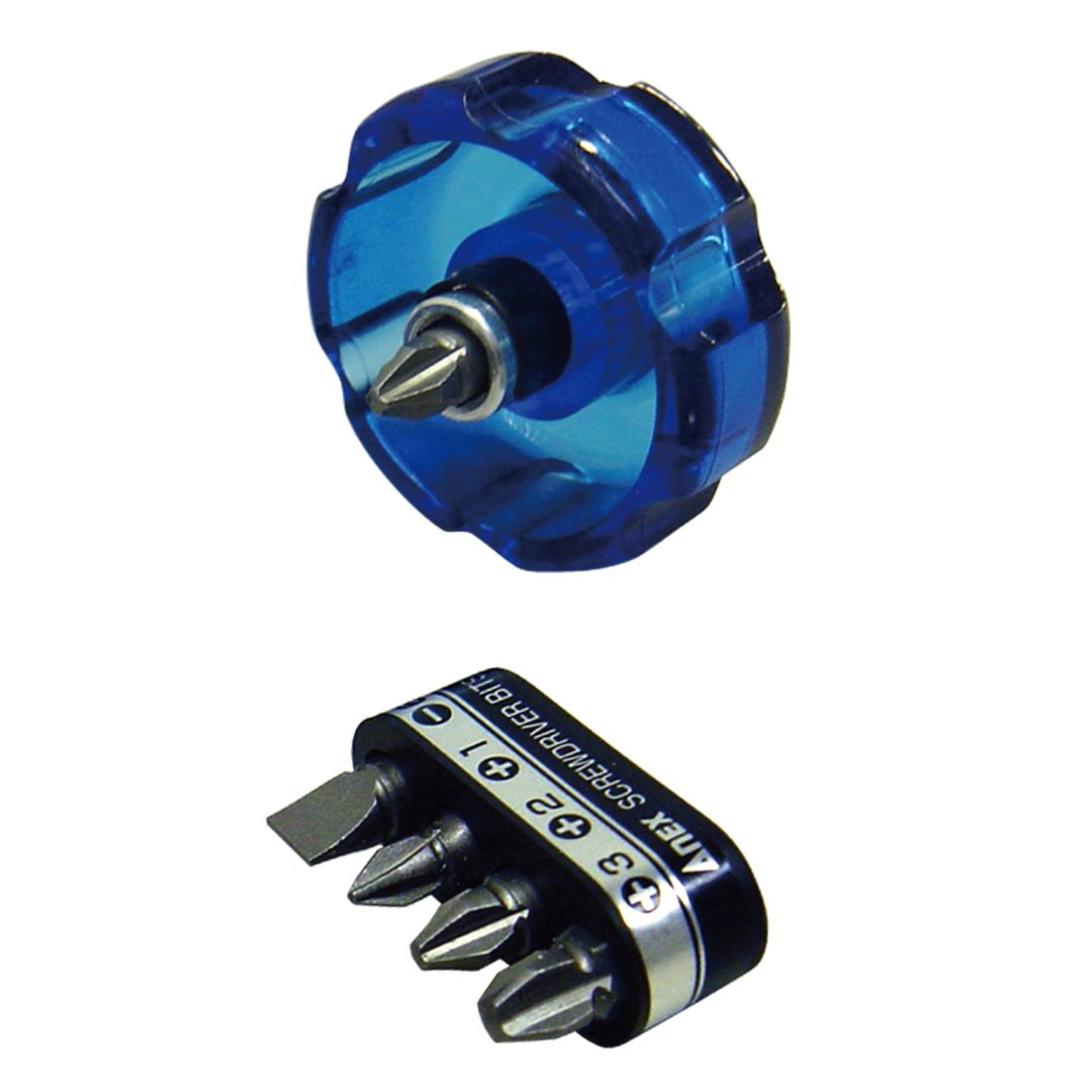 Anex Wide Handle Stubby Ultra-Short Screwdriver Ultra-Short Bit5-piece 62