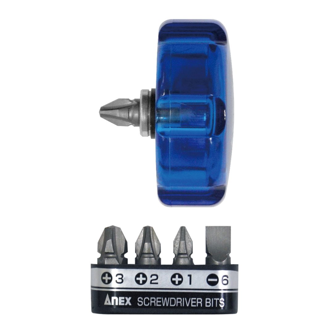 Anex Wide Handle Stubby Ultra-Short Screwdriver Ultra-Short Bit5-piece 62