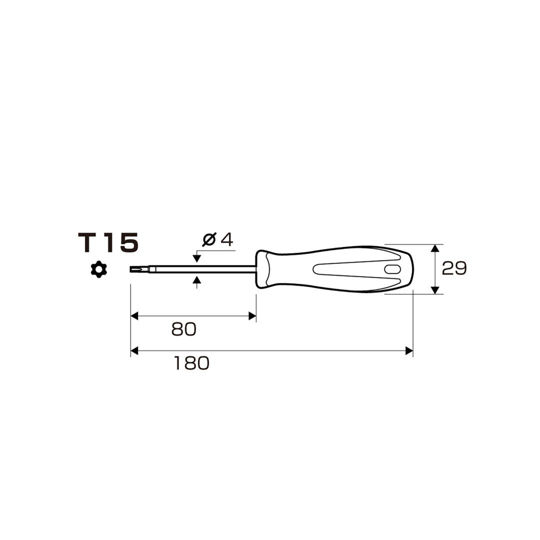 Anex Torx Screwdriver T15x80 6300