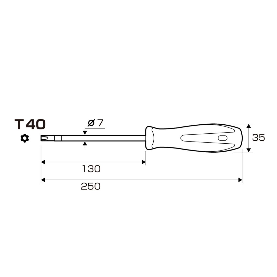 Anex Torx Screwdriver T40x130 6300