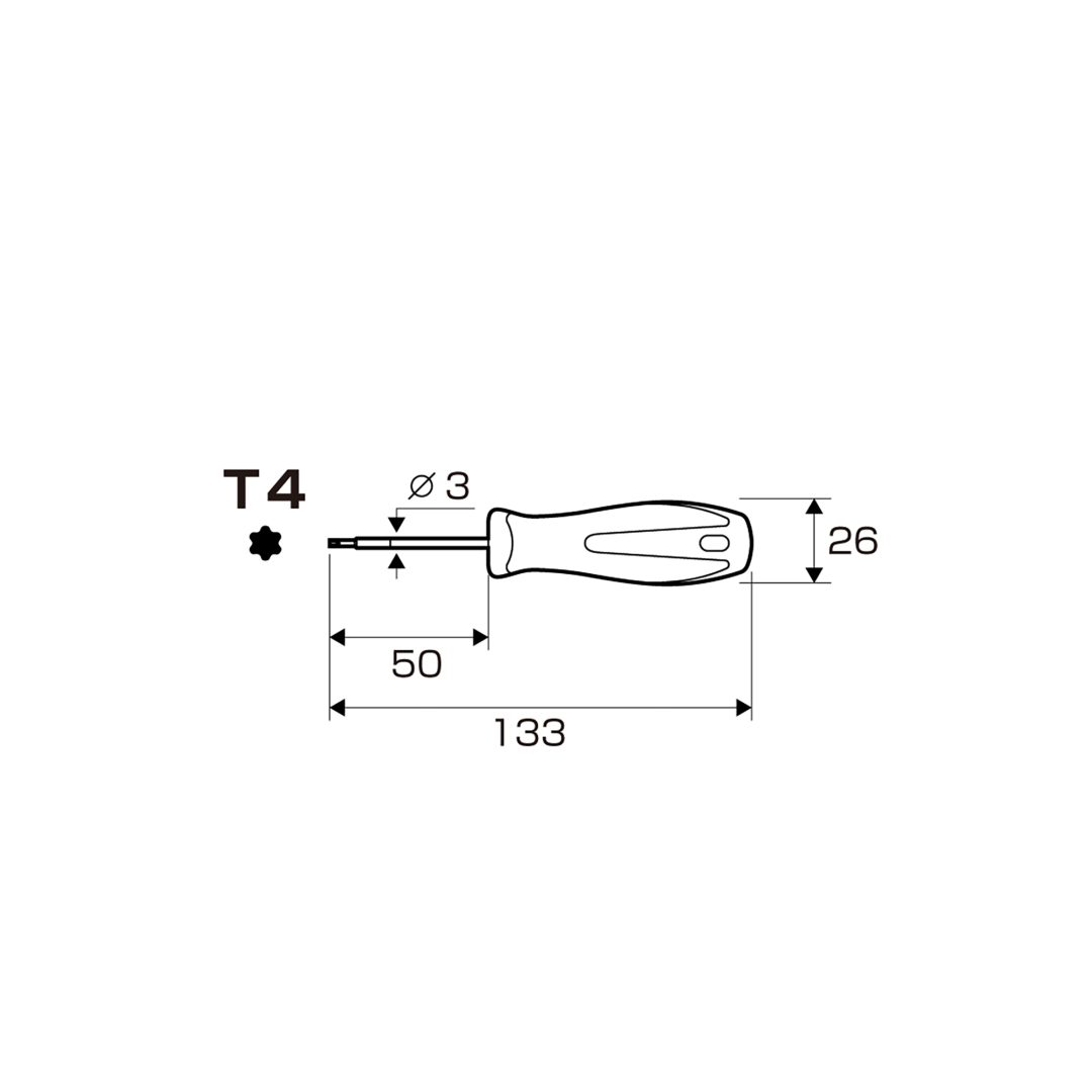 Anex Torx Screwdriver T4x50 6300