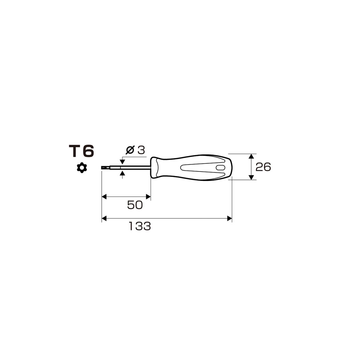 Anex Torx Screwdriver T6x50 6300