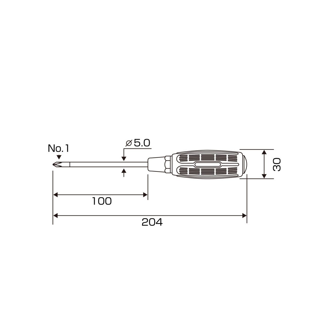 Anex Slit Screwdriver Regular Type +1x100 7000