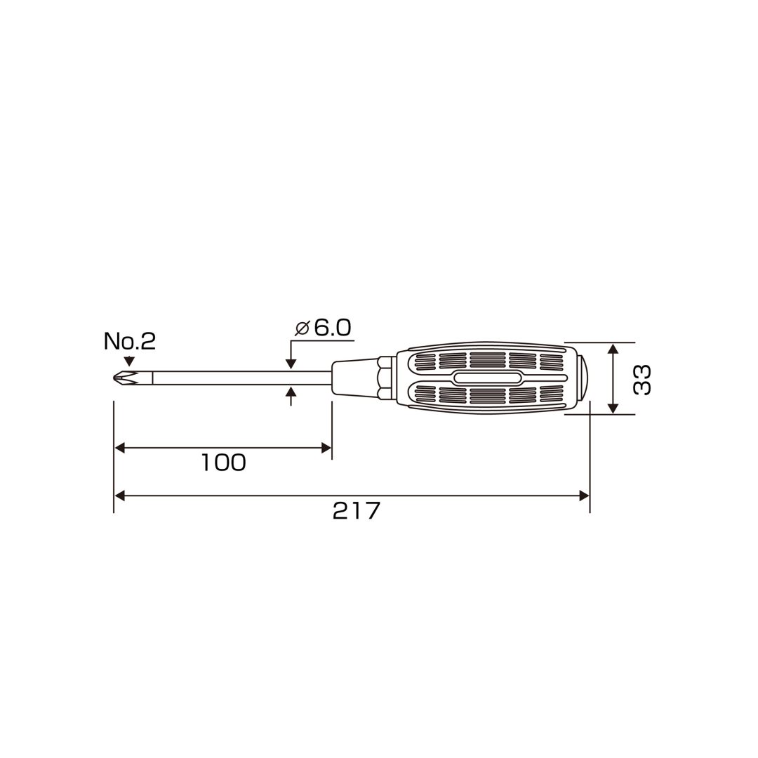 Anex Slit Screwdriver Regular Type +2x100 7000