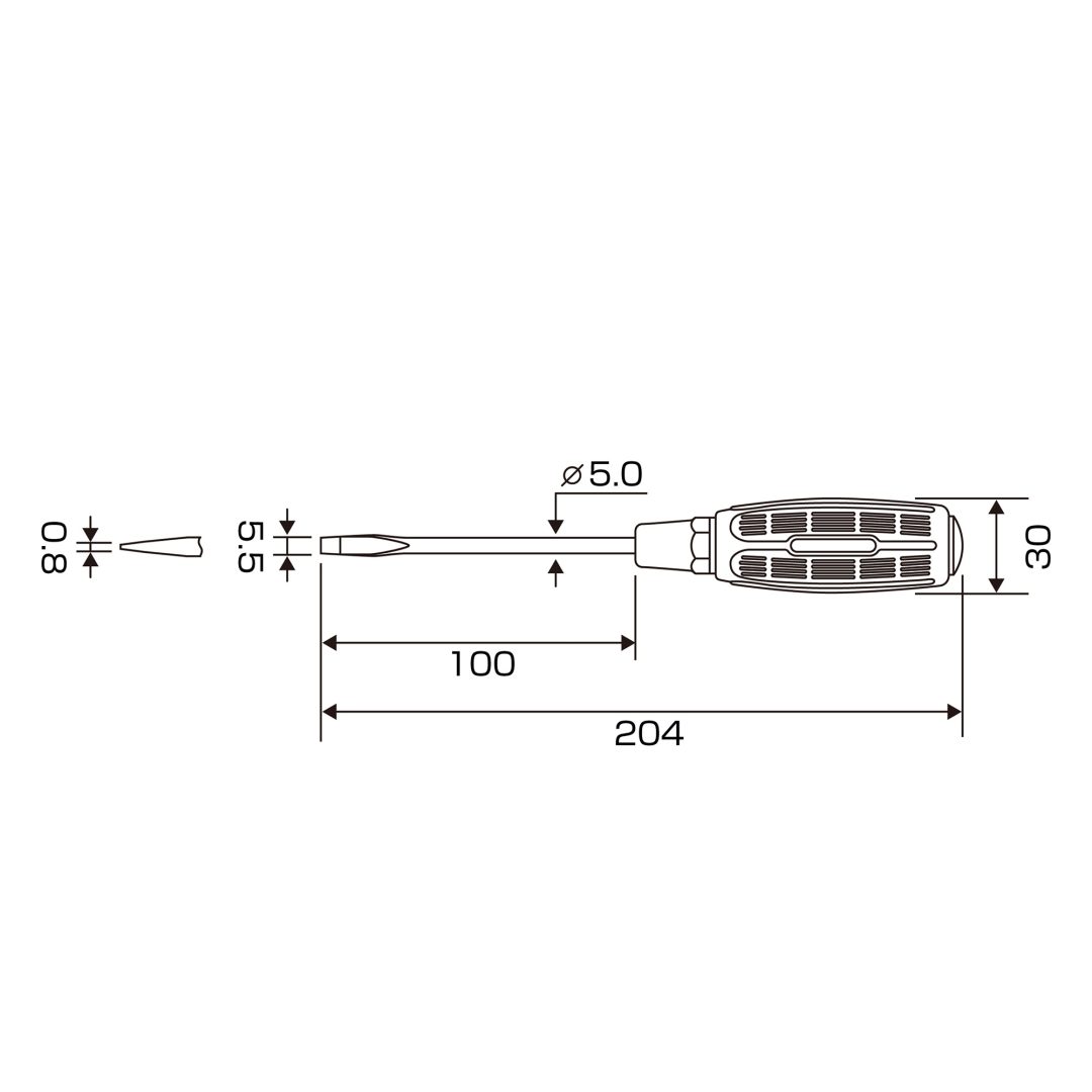 Anex Slit Screwdriver Regular Type -5.5x100 7000
