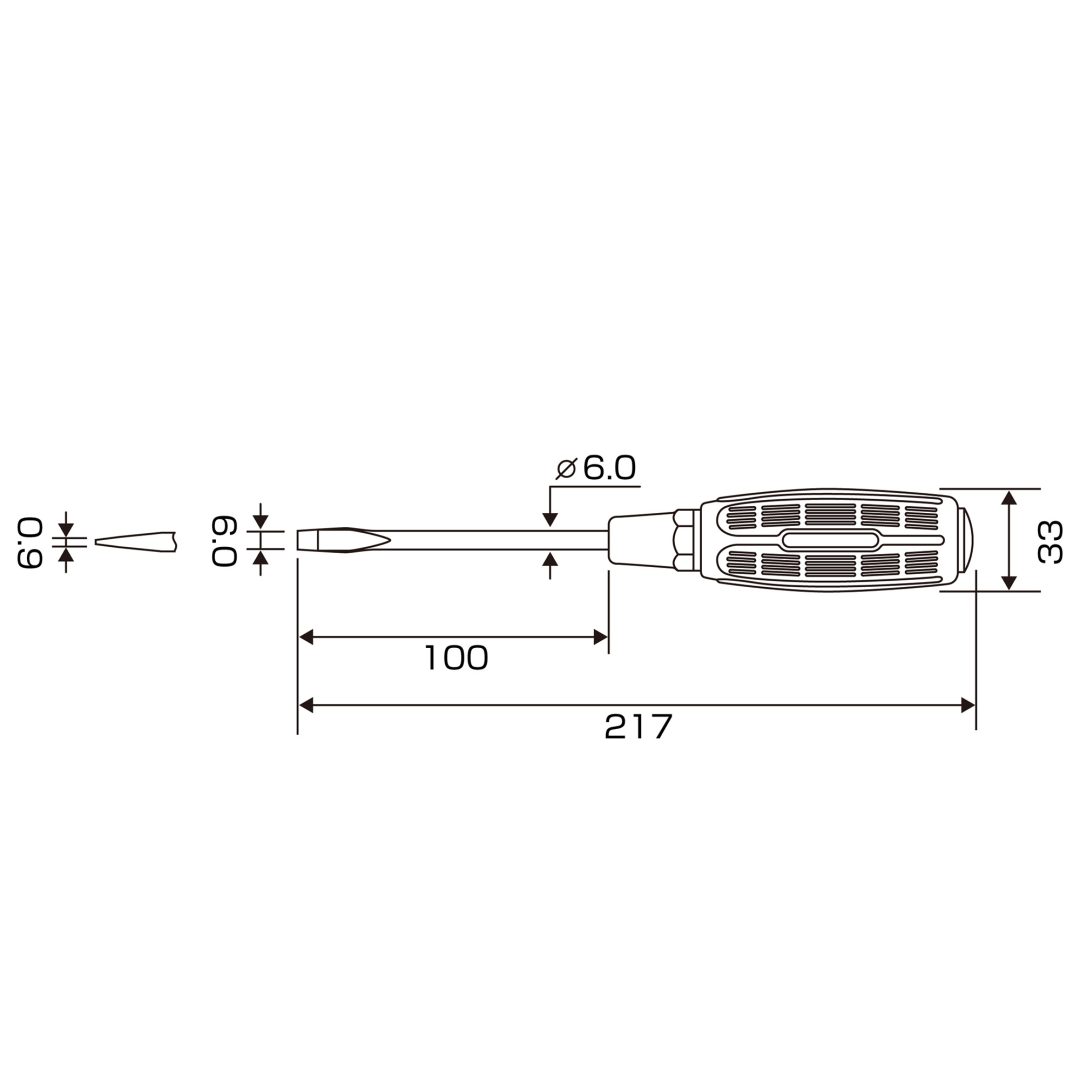 Anex Slit Screwdriver Regular Type -6x100 7000