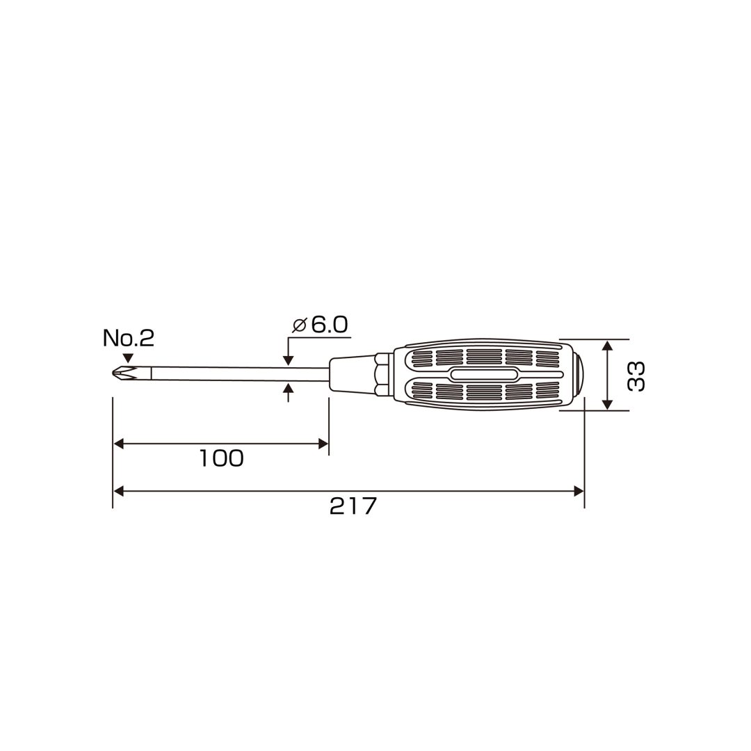 Anex Slit Screwdriver Punch-Through Type +2x100 7030