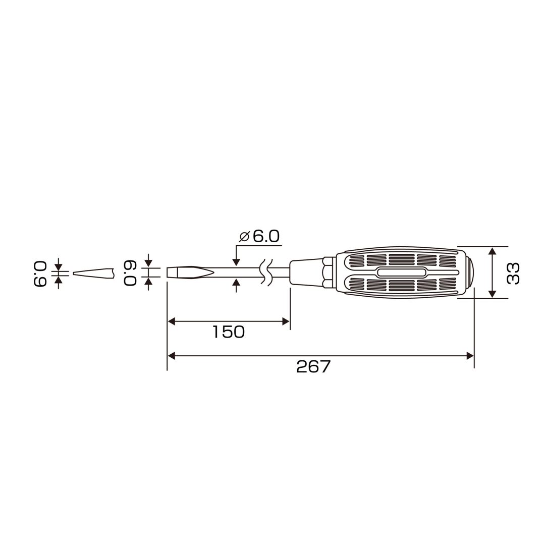 Anex Slit Screwdriver Punch-Through Type -6x150 7030