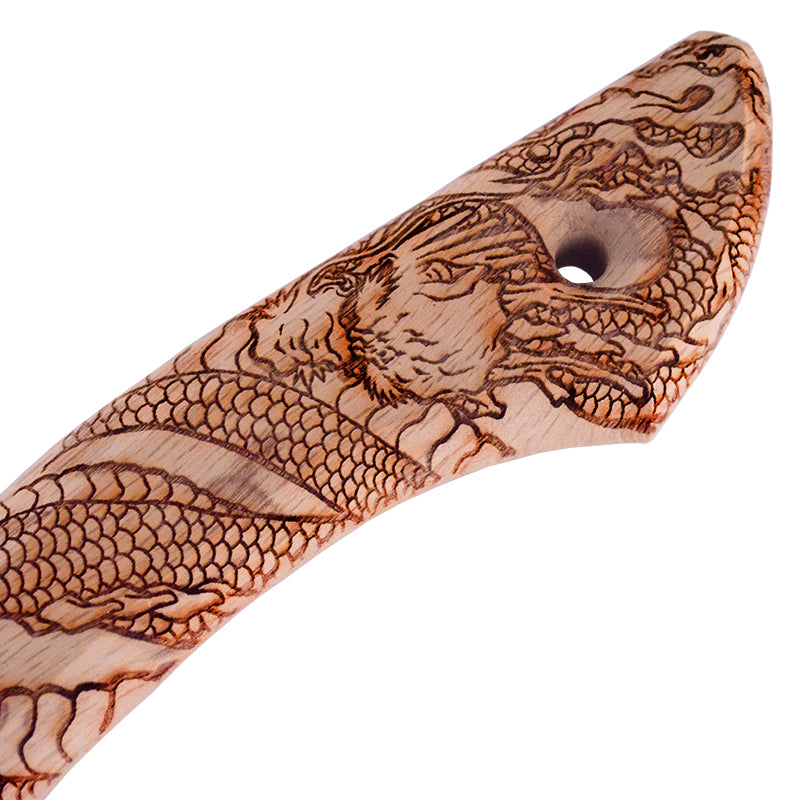 Marukin Oak Kariwaku Hammer Handle, Straight, Coiled Dragon, 450mm, Eye 16x33mm