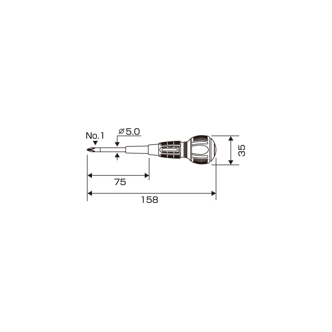 Anex Slit Power Screwdriver Punch-Through Type +1x75 7750
