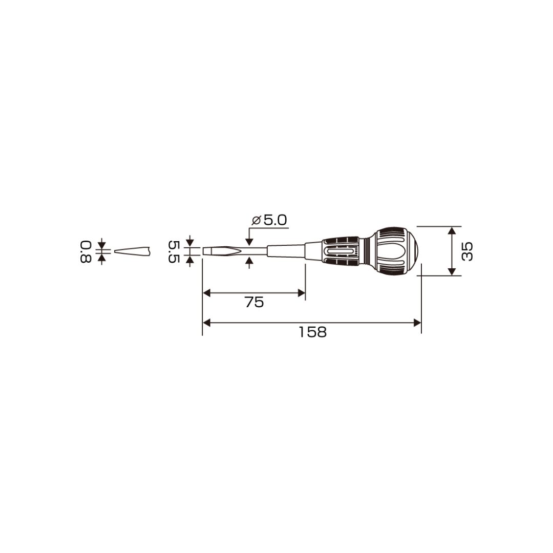 Anex Slit Power Screwdriver Punch-Through Type -5.5x75 7750