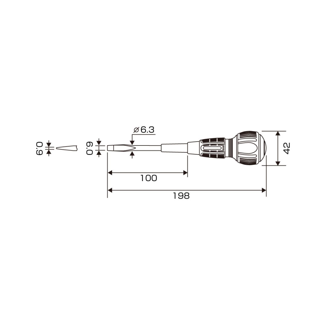 Anex Slit Power Screwdriver Punch-Through Type -6x100 7750