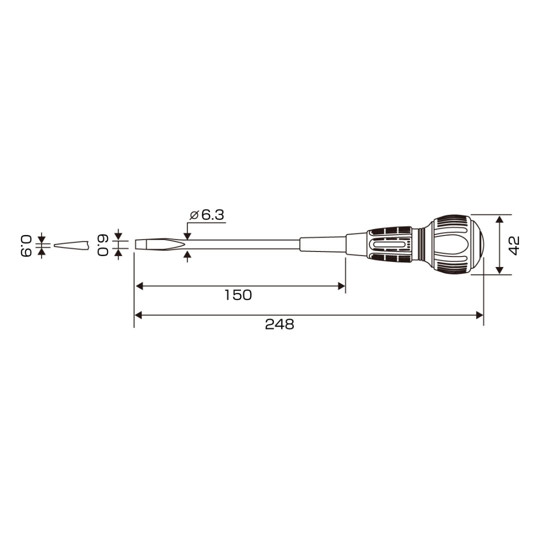Anex Slit Power Screwdriver Punch-Through Type -6x150 7750