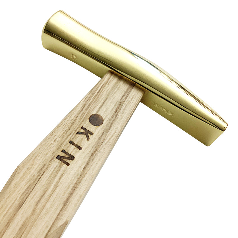 Marukin Sheet Metal Hammer, Stainless Burikiya 21mm, Wave-Curve, Gold, 250mm Short