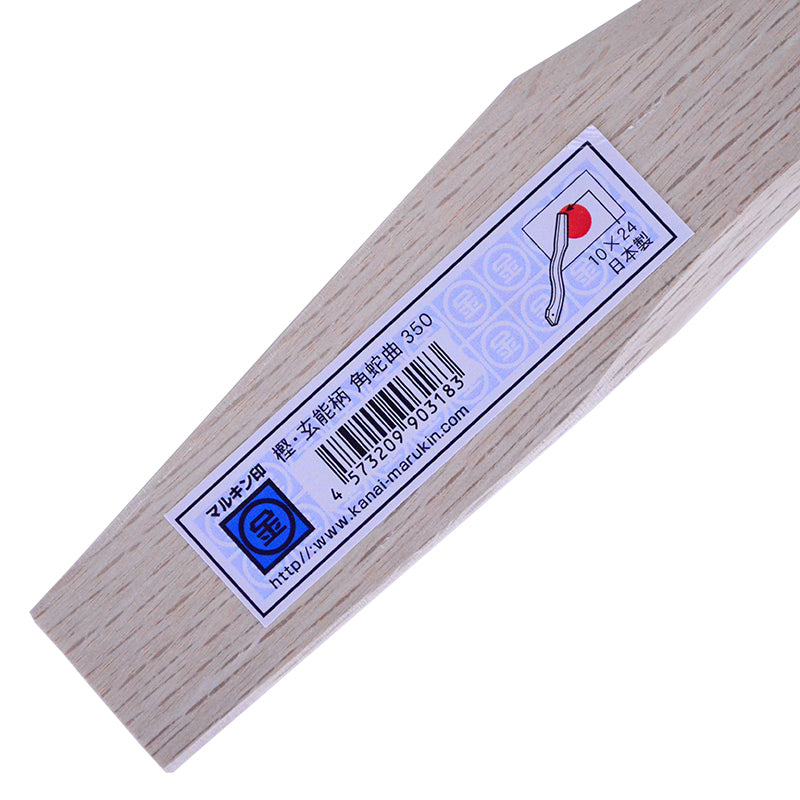 Marukin Oak Gennou Handle, Square Wave-Curve, 350mm, Eye 10x24mm