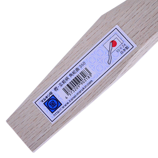 Marukin Oak Gennou Handle, Square Wave-Curve, 350mm, Eye 10x24mm