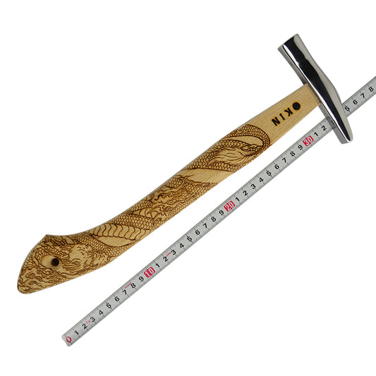 Marukin Sheet Metal Hammer, Stainless Burikiya 21mm, Straight, Coiled Dragon, 350mm