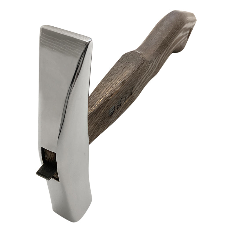 Marukin Sheet Metal Hammer, Stainless Burikiya 21mm, Burnt Finish, Square Wave-Curve, 250mm Short