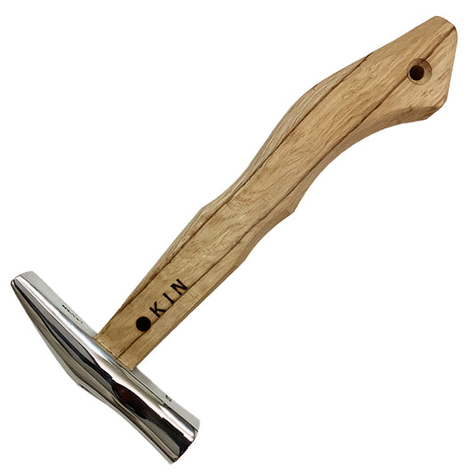 Marukin Sheet Metal Hammer, Stainless Burikiya 21mm, Square Wave-Curve, 250mm Short