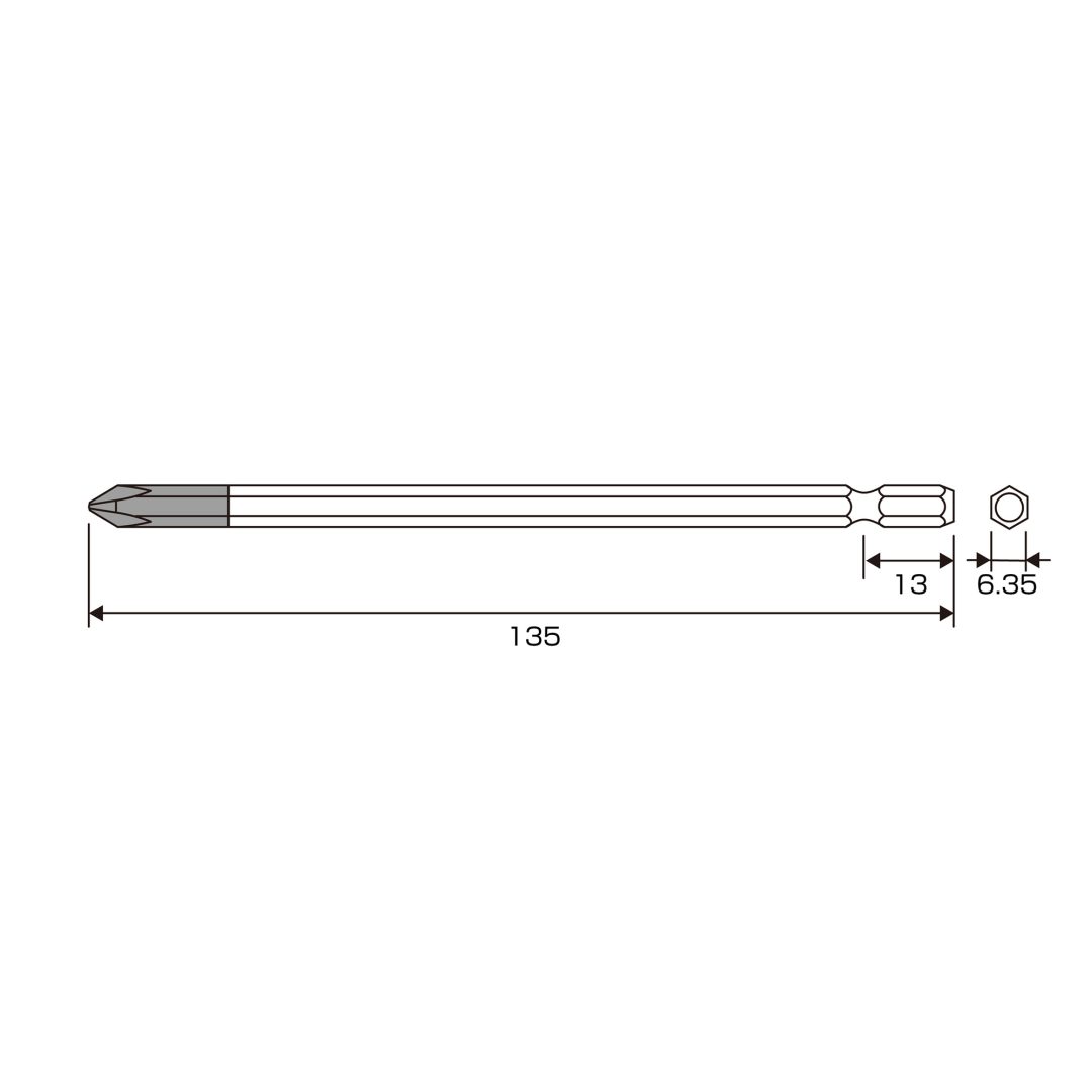 Anex Bit for Impact Screwdriver (for manual) +2x135 AK-22C
