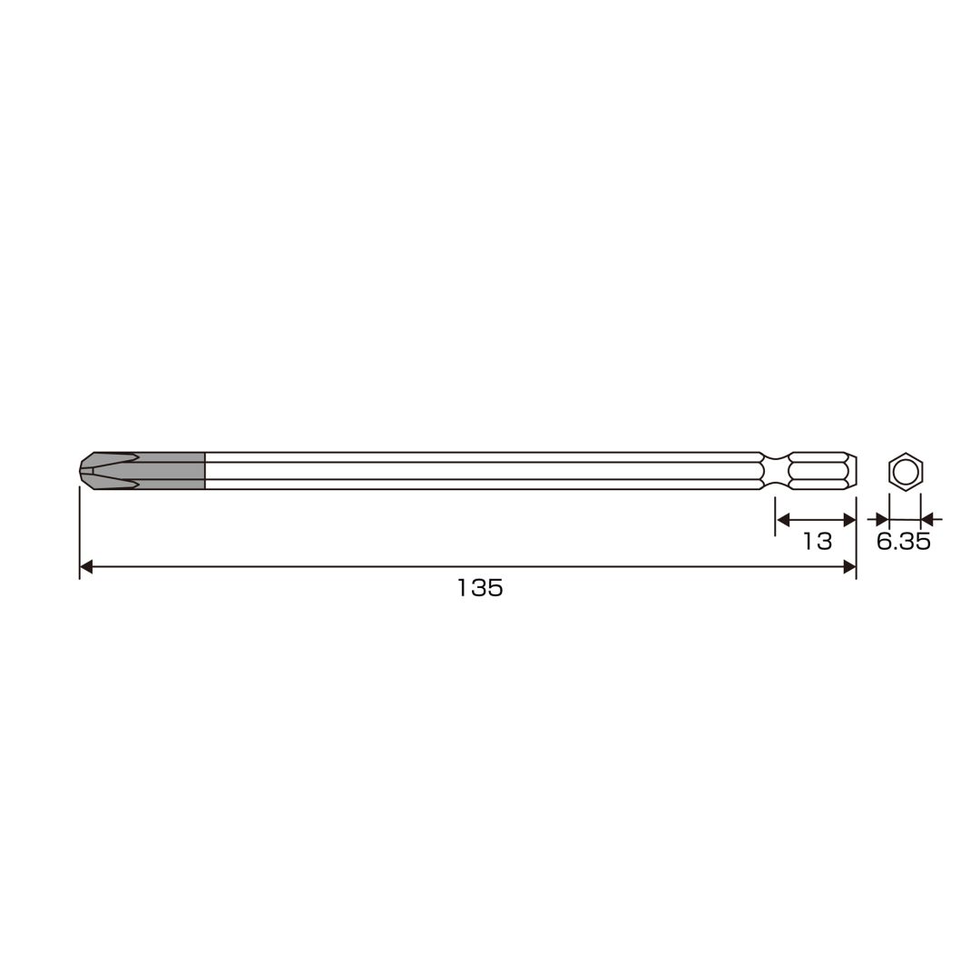 Anex Bit for Impact Screwdriver (for manual) +3x135 AK-22C