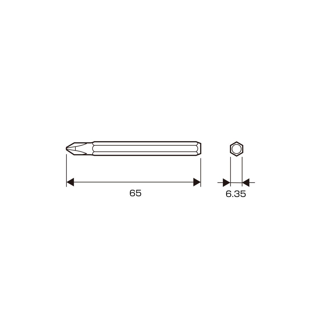 Anex Bit for Impact Screwdriver (for manual)+2x65 AK-22P