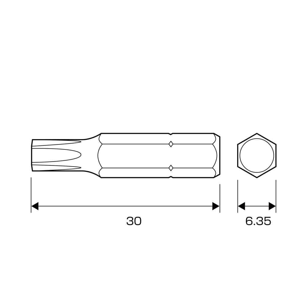 Anex Short Torx Bit T27x30(for manual screwdrivers) AK-50P