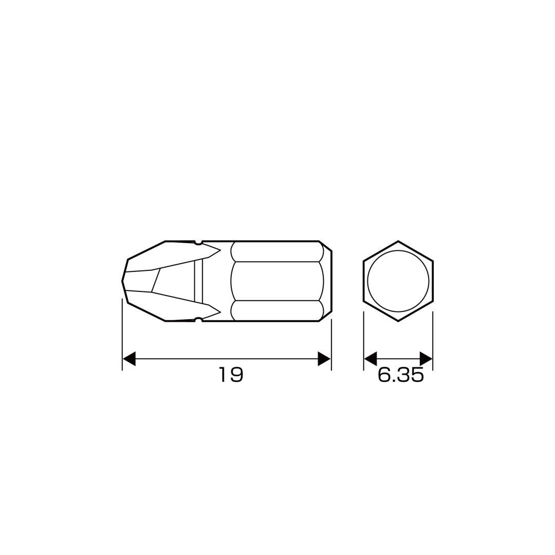 Anex Grooved Stubby Phillips Bit +3x19(for manual screwdrivers) AK-51P