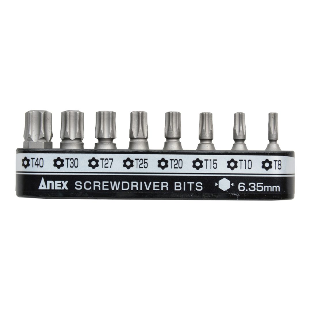 Anex Grooved Stubby Bit Torx 8-piece (for manual screwdrivers) AK-51P-B8T
