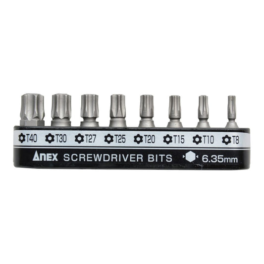 Anex Grooved Stubby Bit Torx 8-piece (for manual screwdrivers) AK-51P-B8T